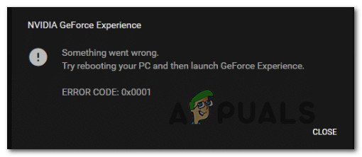 Geforce Experience Error Code 0x0001